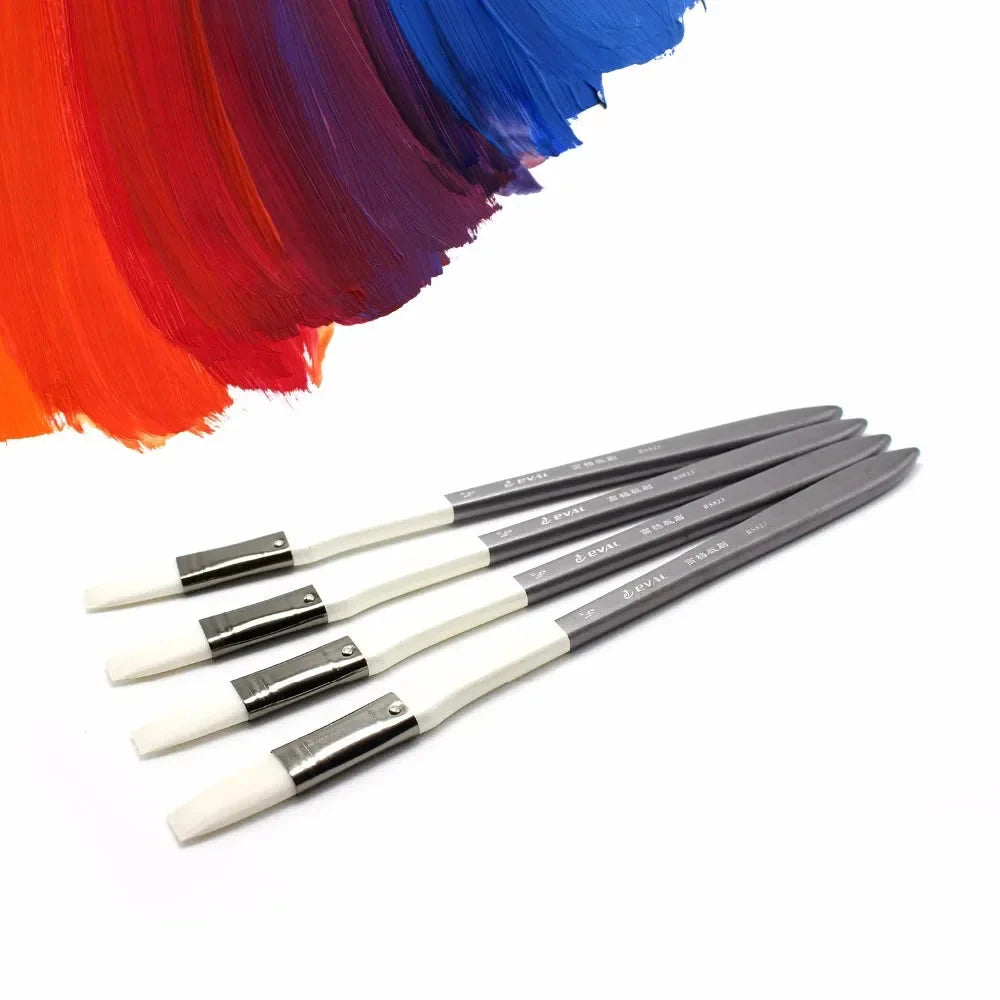 4 Pc 1/2 "Bristle Brushes Oil Painting Brush Graffiti Watercolor Paintbrush Art Material Tool Set For Acrylic scrubbing brush
