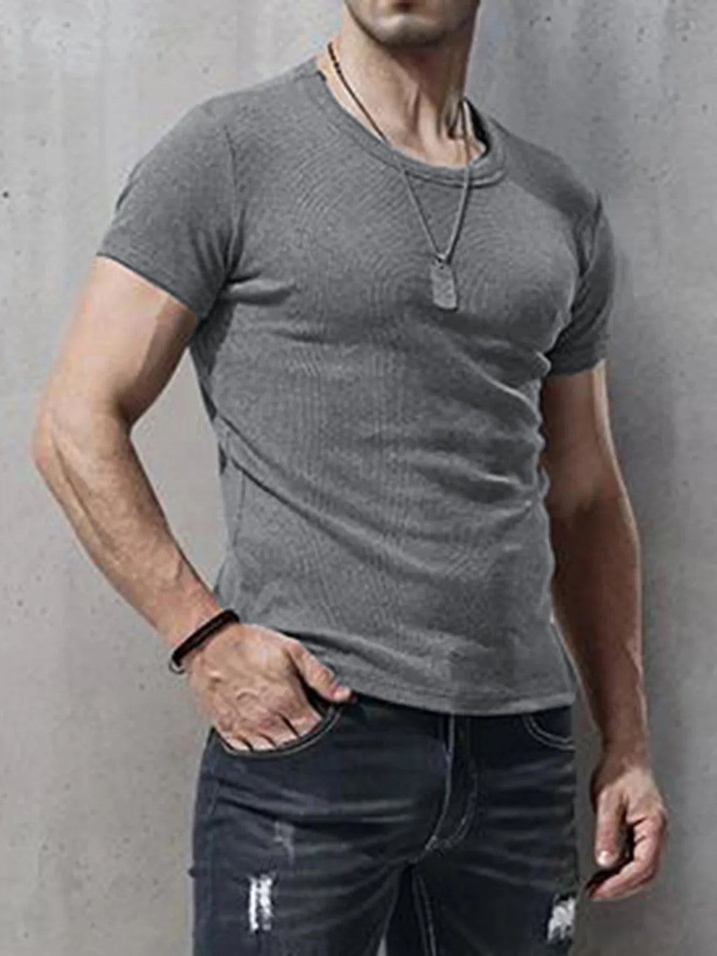 Mens Muscle Shirts Bodybuilding Slim Fit Tshirt for Men Workout Fitness Casual Shirt Quick Dry