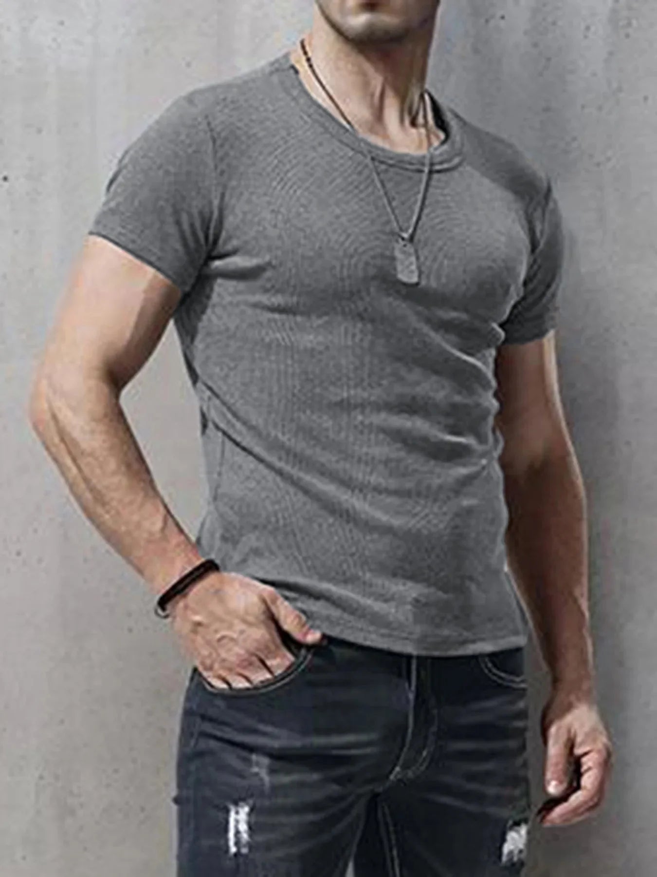 Mens Muscle Shirts Bodybuilding Slim Fit Tshirt for Men Workout Fitness Casual Shirt Quick Dry