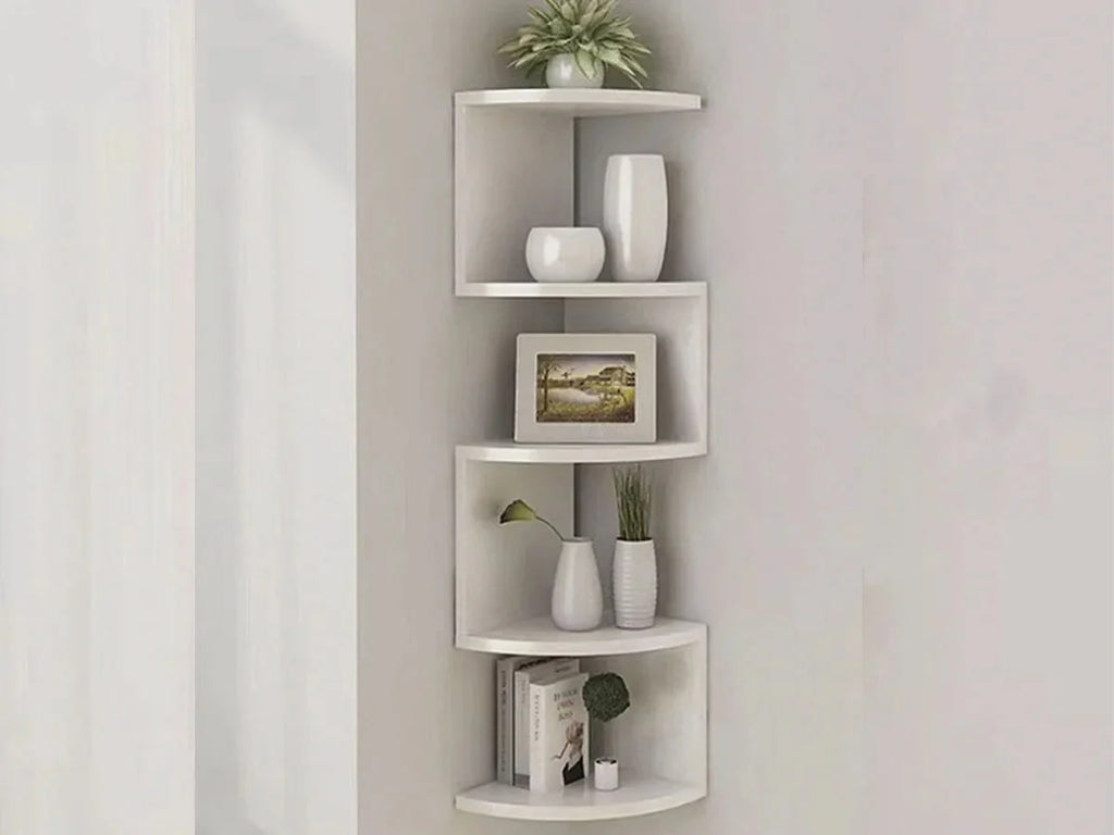 Corner Shelf - 5/2-Tier Corner Floating ShelvesWall Easy Assemble Wall Corner Shelves Bedrooms Living Room Decorations Bookcase