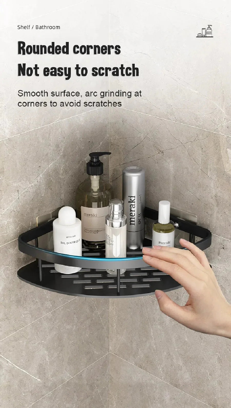 Bathroom Shelves Wall Mounted Non perforated Bathroom Shelf Shower  Storage Shelf  Kitchen Organizer  Bathroom Corner Shelf