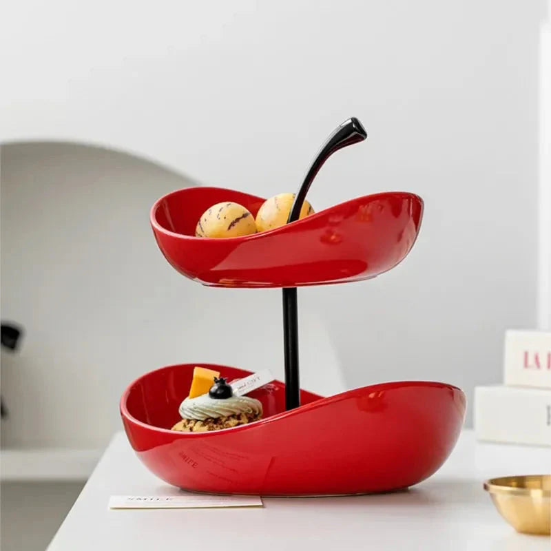 Fruit Plate Home Living Room Coffee Table Ornaments Candy Dish Placed Snack Tray Multi-layer High-grade Fruit Plate