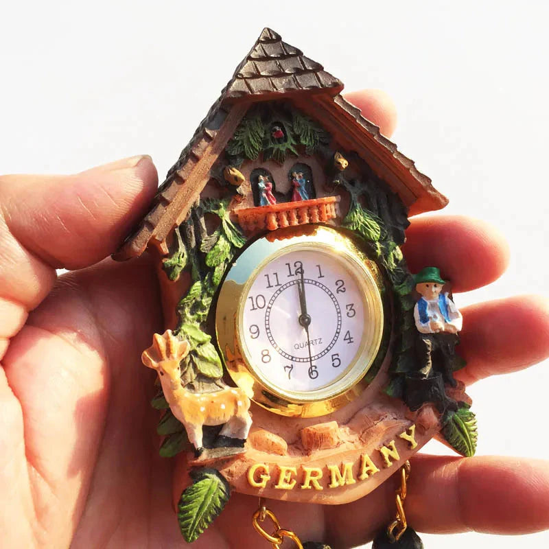 ‌German 3D Cuckoo Clock Wooden House Pine Cone Fridge Magnet, Travel Souvenir, Home Decor, Creative Gift, Strong Magnetic