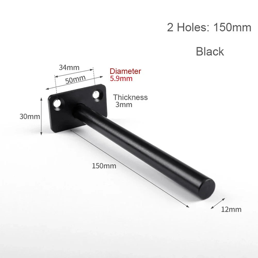 T Shape Concealed Shelf Brackets Floating  Wall Shelf Supports Screw Mounting Plate Multi sizes Metal Brackets