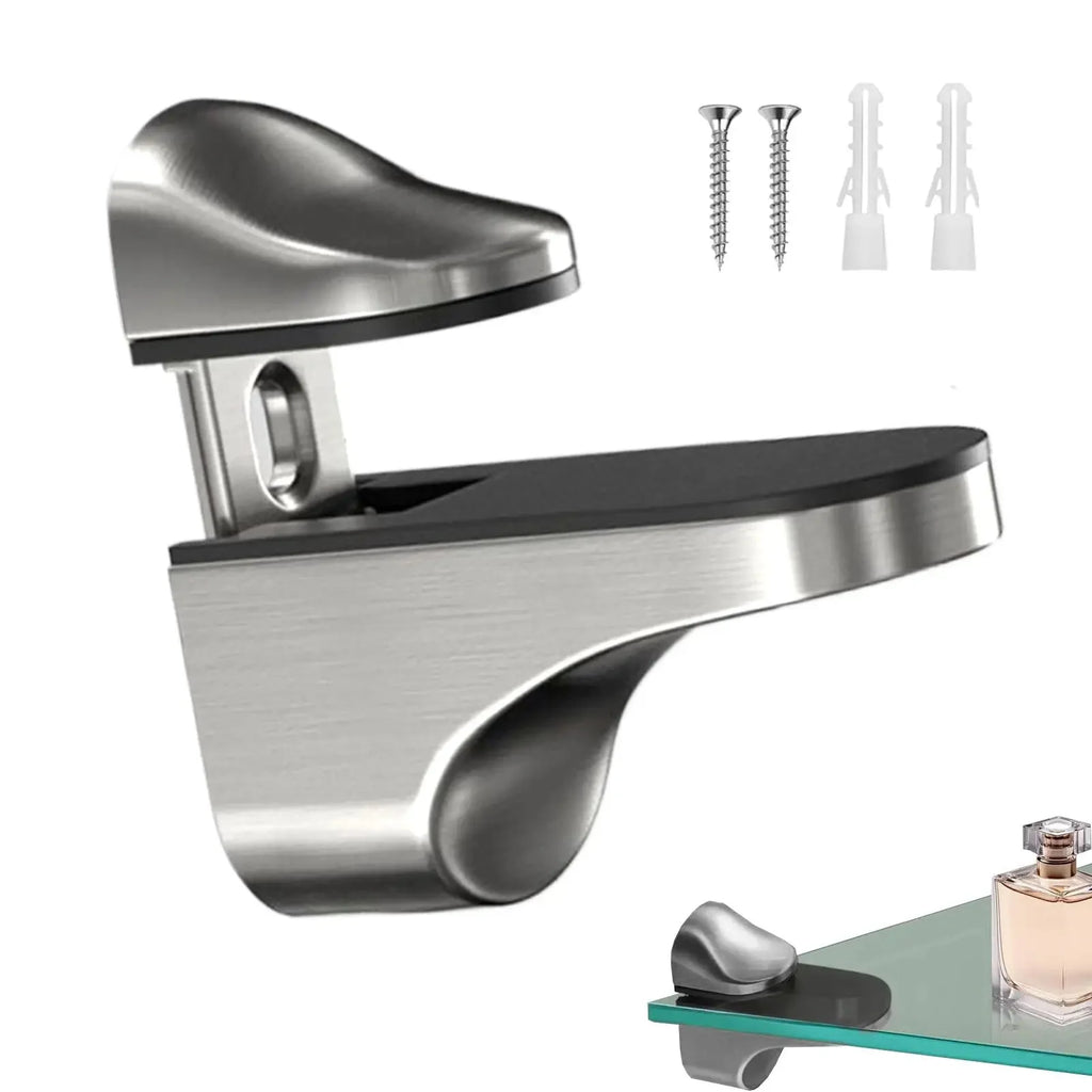 Shelf Brackets Adjustable Shower Glass Shelf Brackets Holder Parts Holder Support Clip Hardware for Wood Acrylic Cabinet Bar
