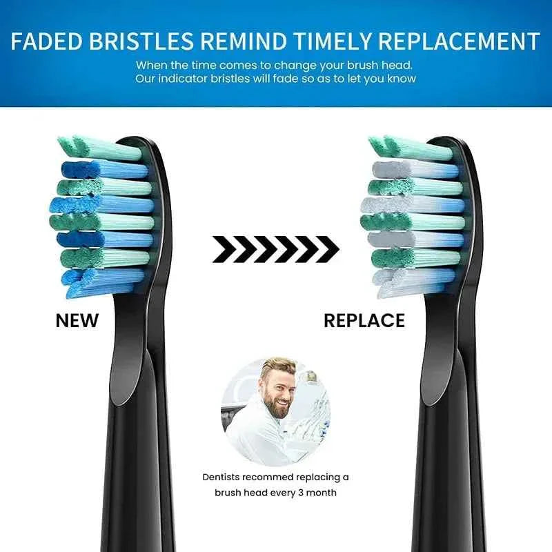 Premium Replacement Brush Heads - Compatible with Fairywill/Seago FW-507/508/515/551/917/959 - Dupont Bristles 5-10Pcs