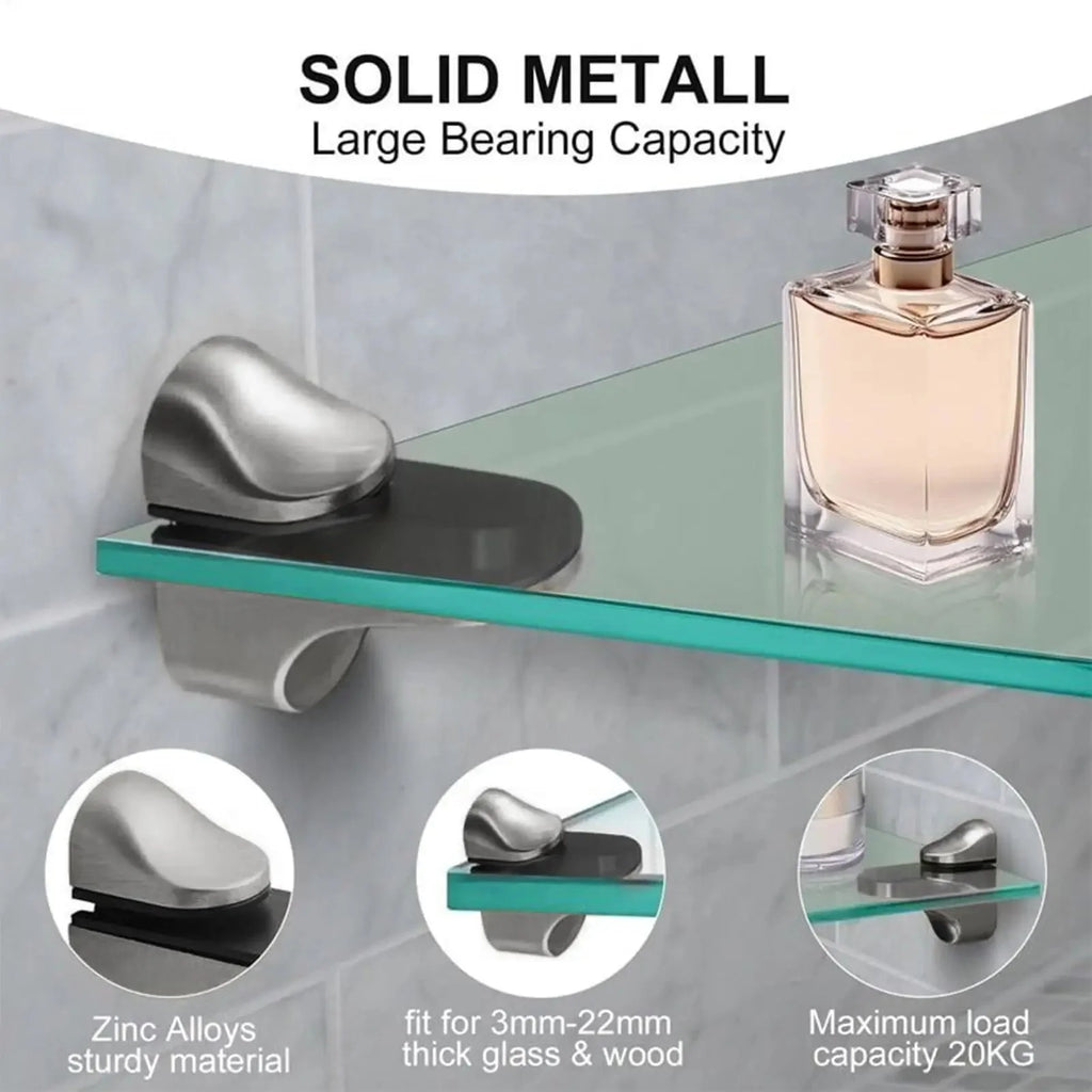 Shelf Brackets Adjustable Shower Glass Shelf Brackets Holder Parts Holder Support Clip Hardware for Wood Acrylic Cabinet Bar
