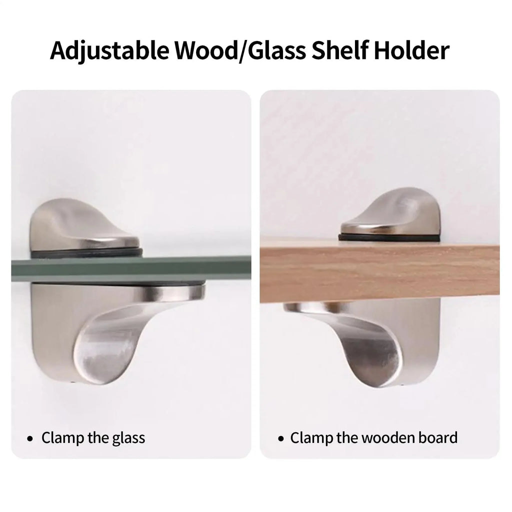 Shelf Brackets Adjustable Shower Glass Shelf Brackets Holder Parts Holder Support Clip Hardware for Wood Acrylic Cabinet Bar