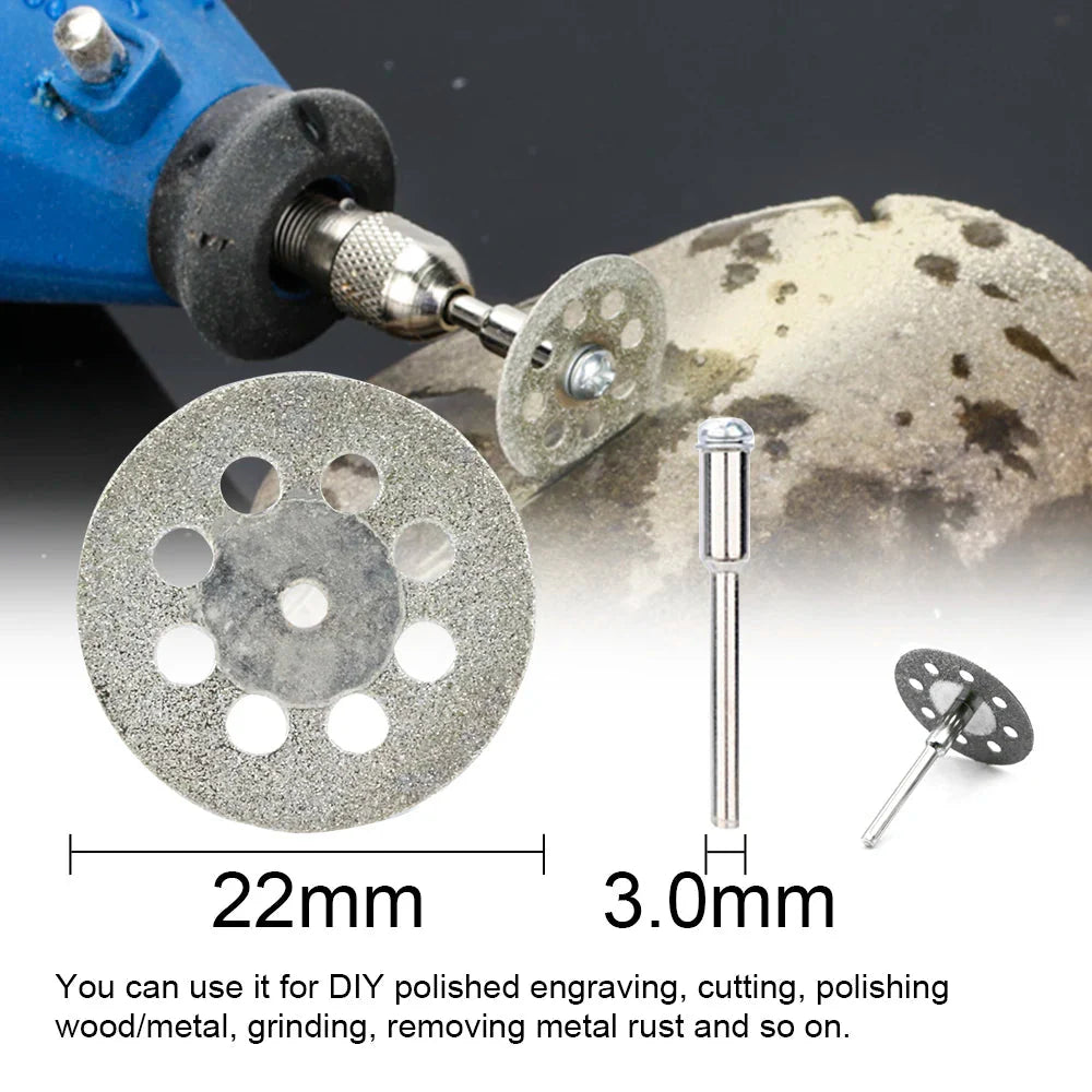 XCAN 63pcs Cutting Wheel Set Mini HSS Saw Blade,Diamond Saw Blade,Metal Cut off Disc  Drill 1/8" Mandrel for Dremel Rotary Tool