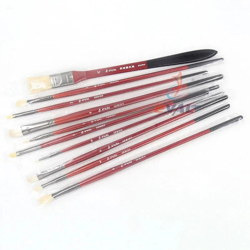 10 multi-functional artist paint brushes Bristle, wool, nylon hair Birch short rod acrylic oil painting gouache pens paint brush