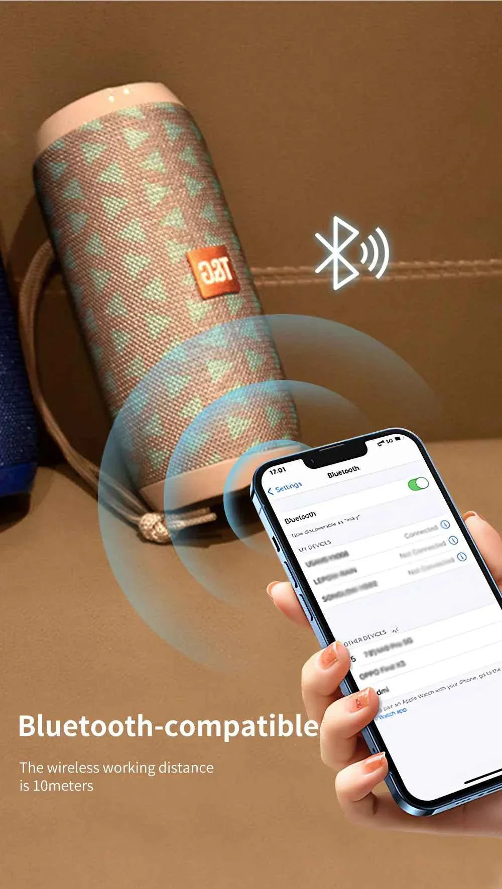 Bluetooth Speaker T&G TG117 Portable TWS Sound Box Waterproof Loudspeaker Outdoor Stereo Surround Speakers Support TF FM Radio