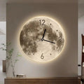 16 Inch Fashions Wall Clock Dining Room Living Moon The Earth Modelling LED Light Silent Movement Bedroom Clock Wall Decoration