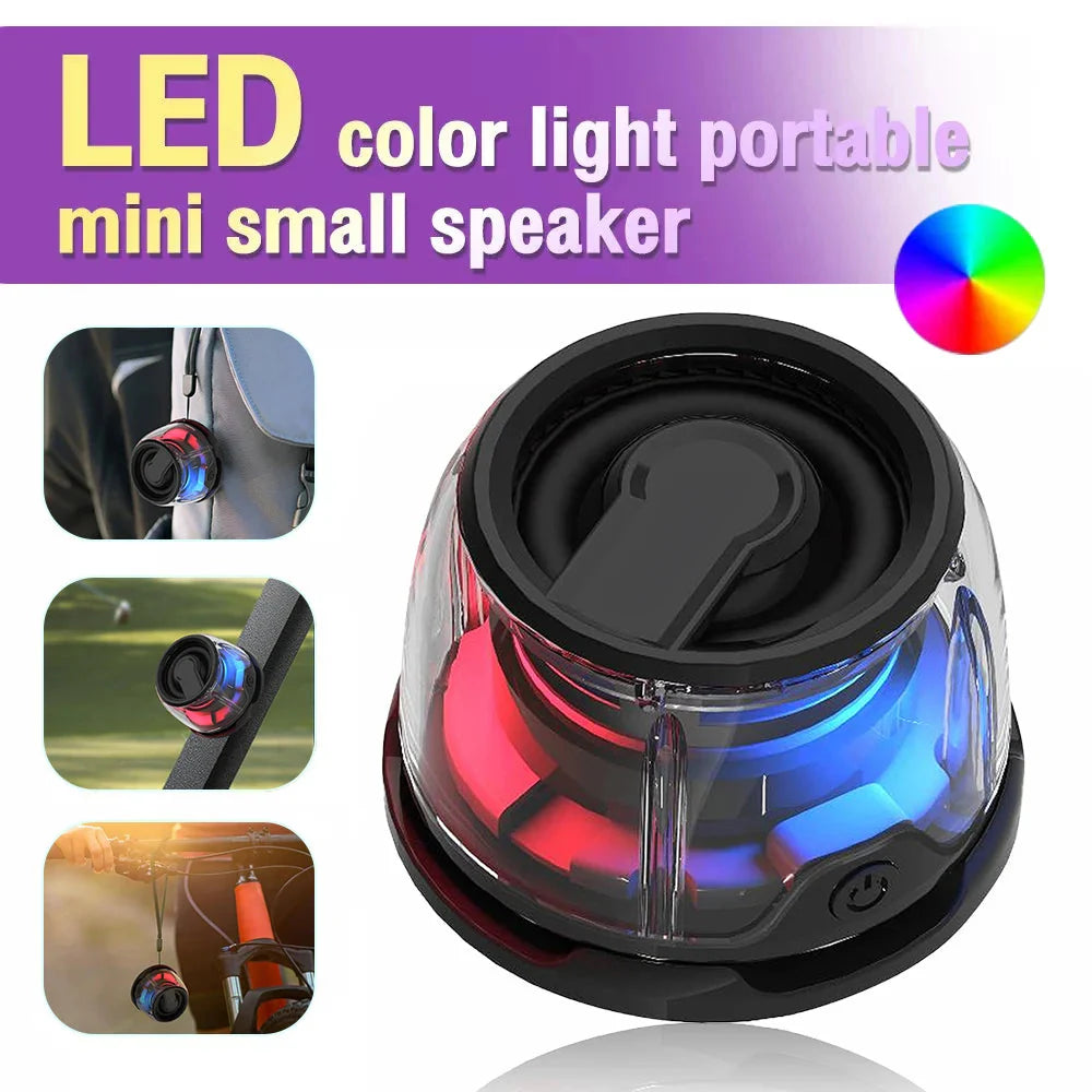 Magnetic Portable Bluetooth Speaker Mini Sound Box HiFi Stereo Soundbar Wireless Loudspeaker with LED Color Light Phone Holder