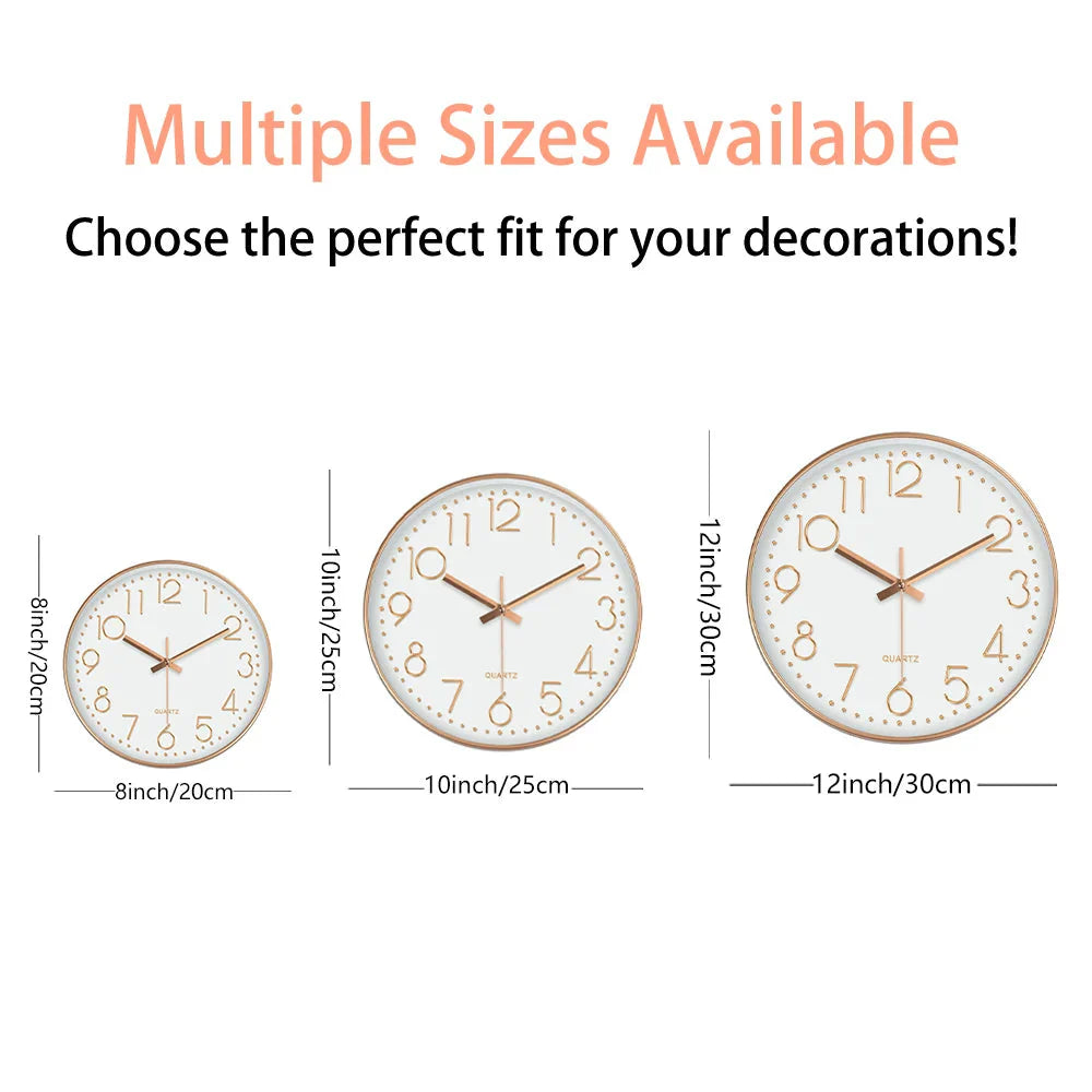 Minimalist Quartz Wall Clock Cubic Digital Clock Modern Style Silent Non Ticking Living Room Bedroom Office Clock 8/10/12 Inch