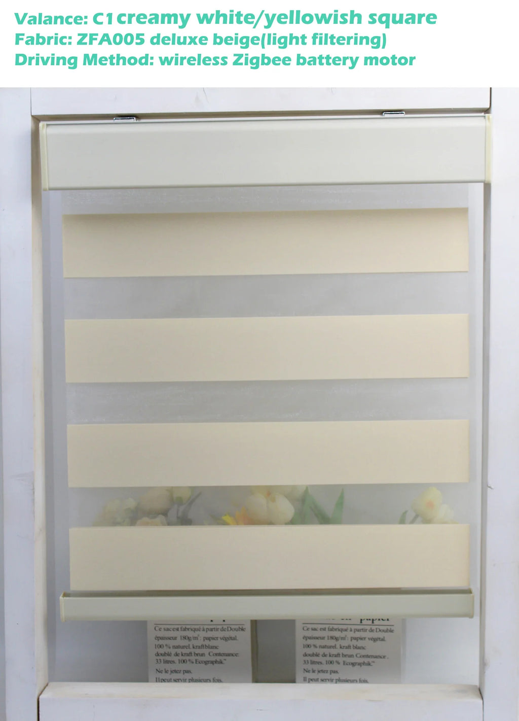 Decopedia Custom Made Zebra Blinds for Windows Motorized Roller Blinds Blackout Day and Night Window Blinds for Sliding Door