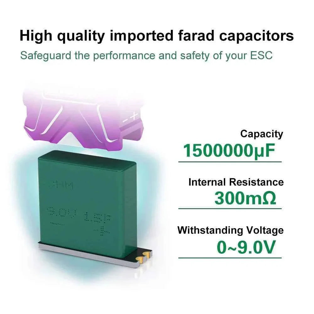 ROCKET-RC Metal Capacitor 1500000μF Capacity 300mΩ Resistance 0~9.0V Withstanding Voltage A1 Version For  1/10 RC RV Drift Cars