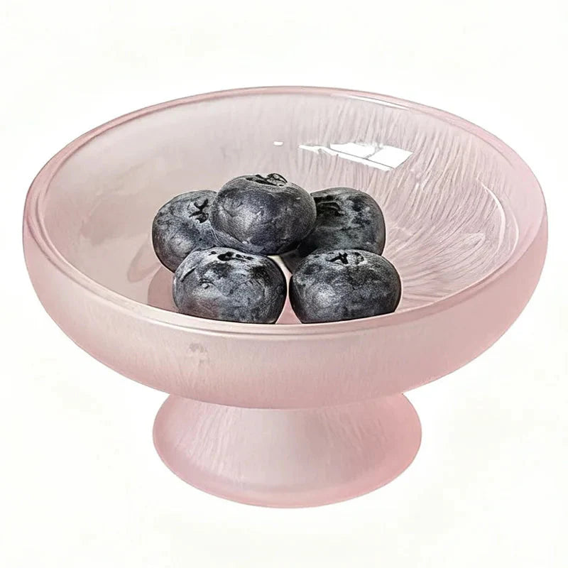 High-looking Fruit Plate, Small Exquisite Glacier Glass High-foot Plate, Candy Snack Plate, Fruit Plate