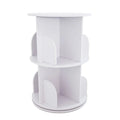 2/4-Tier Wooden Rotatable Bookshelf - 360°Display Floor Standing Storage Rack, White Multifunctional Bookshelf Organizer