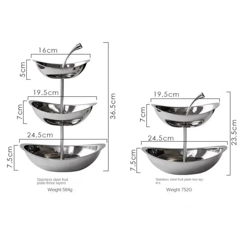 Fruit Plate Home Living Room Coffee Table Ornaments Candy Dish Placed Snack Tray Multi-layer High-grade Fruit Plate