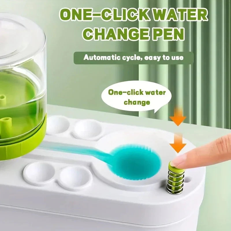Paintbrush Cleaner, Art Tool, Water Droplet with Water Circulation System for Watercolor Brushes (Used by Students and Artists)