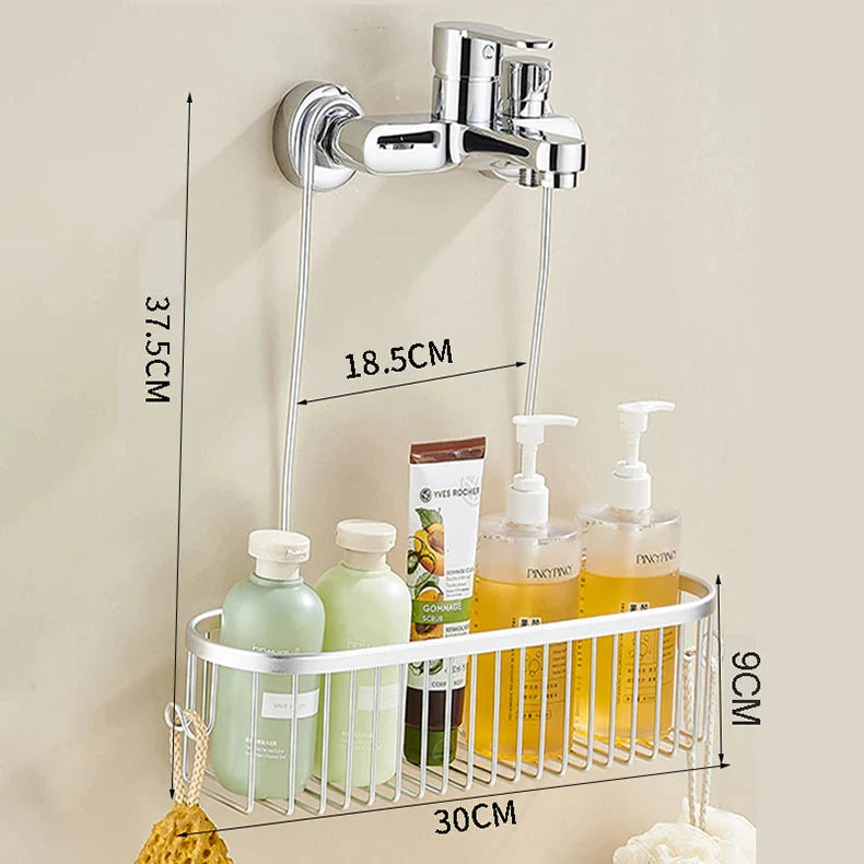 Aluminium Bathroom Shelf Without Drilling Shower Shelf Shelves Shampoo Holder Basket Storage Organizer Bathroom Accessories