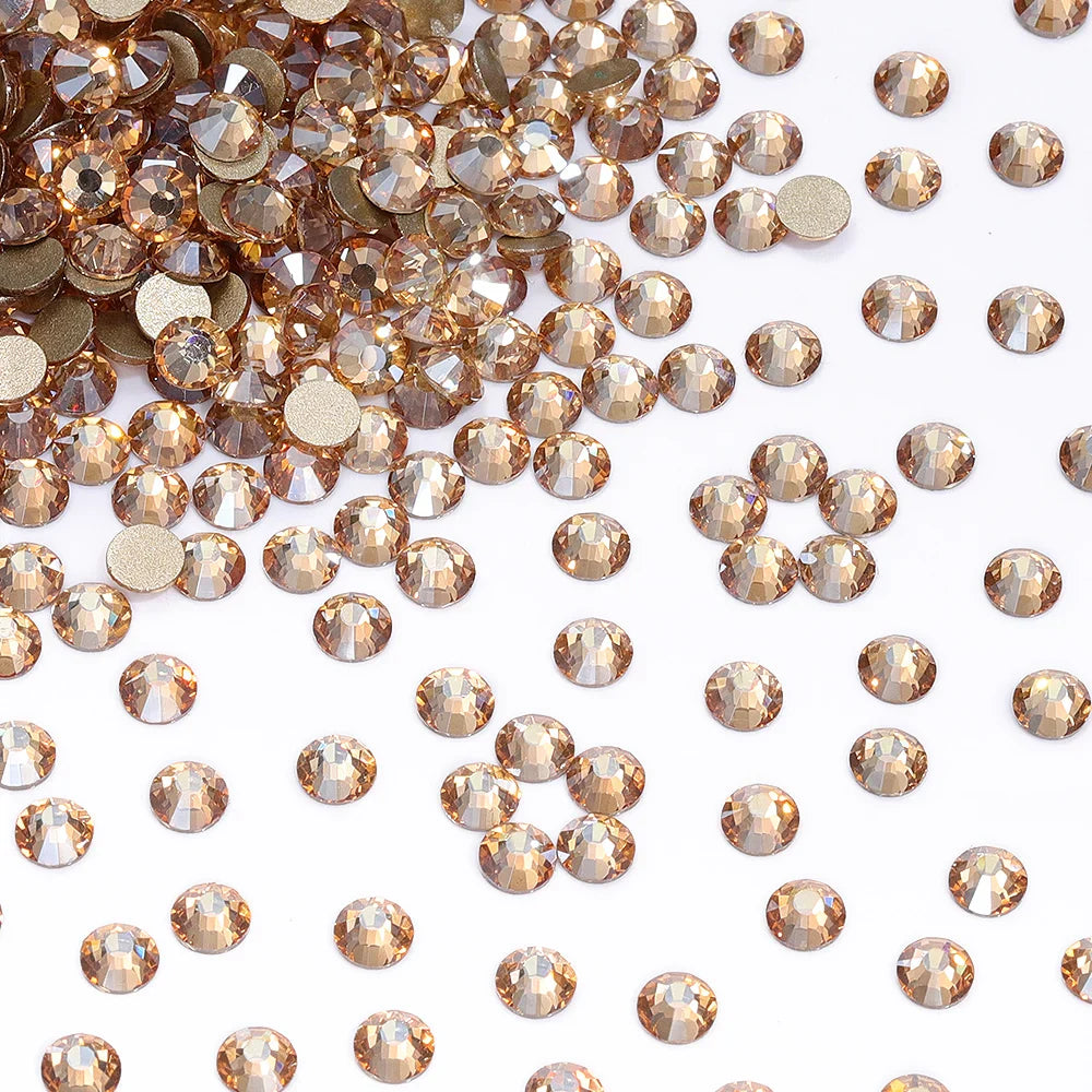 SS3-SS30 Gold Bottom Flat Back Glass High Quality Crystal Rhinestones