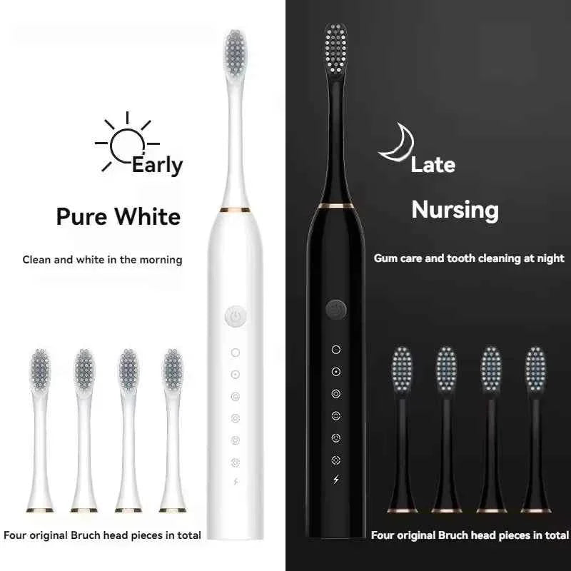 Sonic Electric Toothbrush for Adults IPX7 Waterproof DuPont Brush Head USB Rechargeable High Frequency Cleaning 6 Cleaning Modes
