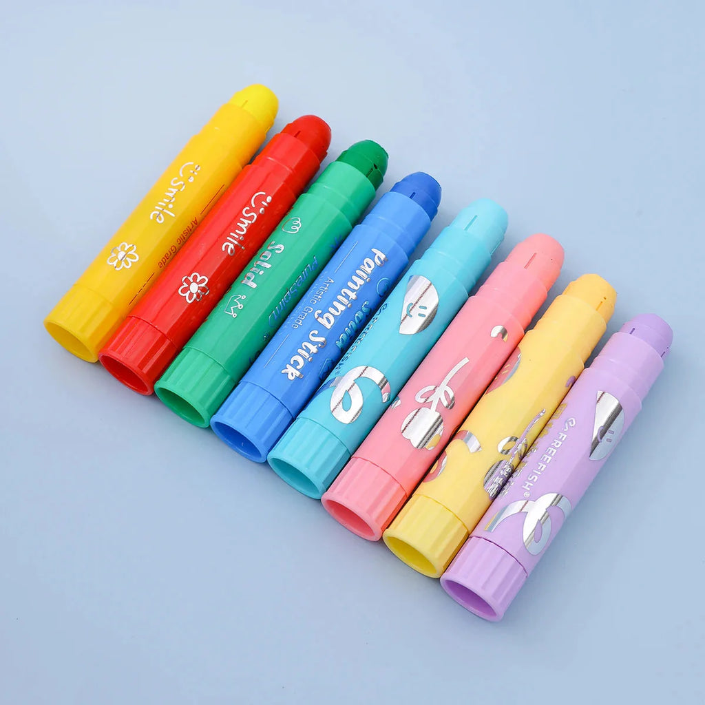 8/12 Colors Crafts Paint Sticks Color Solid Painting Stick Washable Paint Sticks Drawing Graffiti Art for Kids and Students