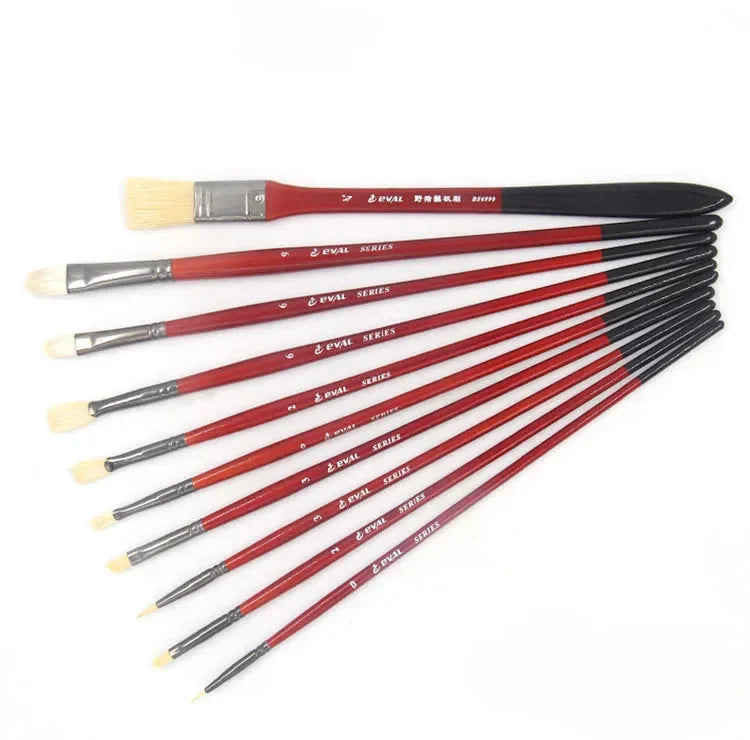 10 multi-functional artist paint brushes Bristle, wool, nylon hair Birch short rod acrylic oil painting gouache pens paint brush