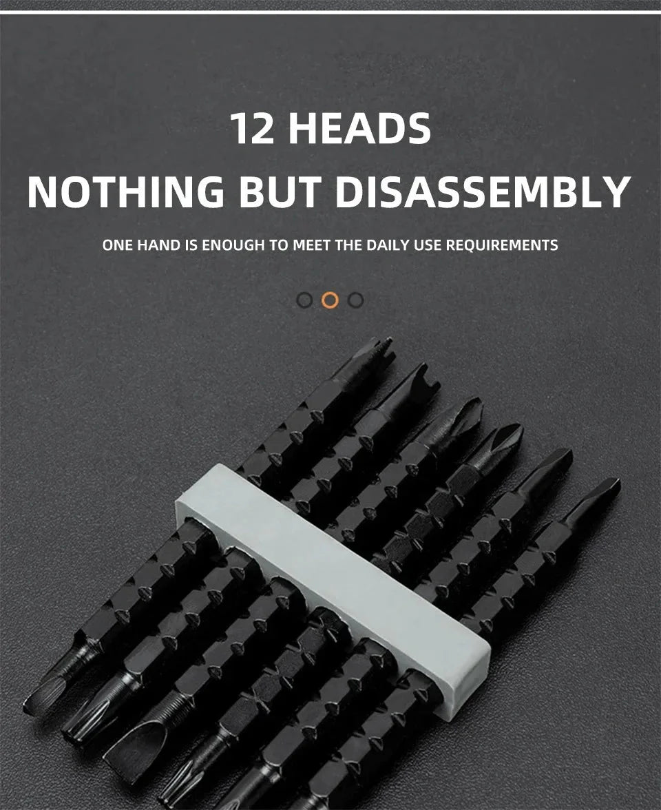 Mini Ratchet Precision Screwdriver Magnetic 13 In 1 Telescopic Labor-Saving Hand Tool Phillips Slotted Dual-purpose Head