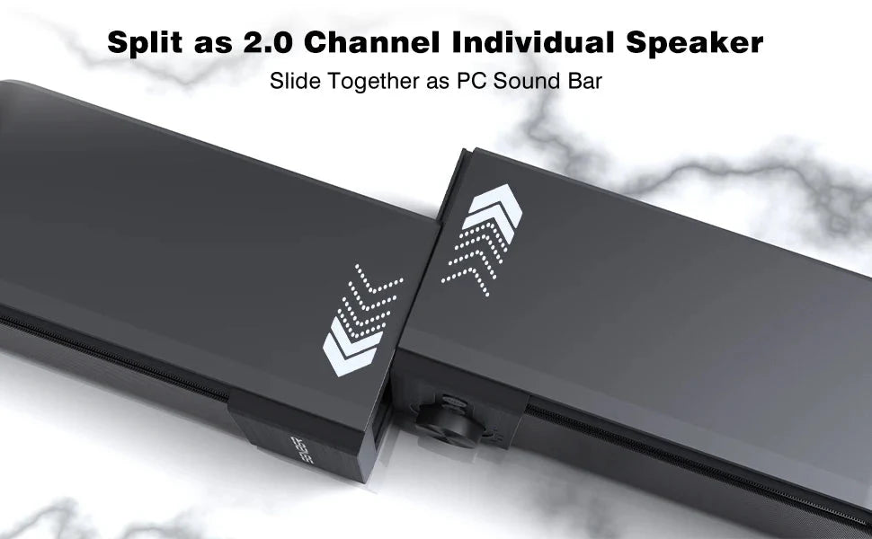 SENZER Computer Speakers-Gaming Speaker with Stereo Sound,PC Sound Bar for Laptop Desktop Monitor (Bluetooth & 3.5mm Aux)