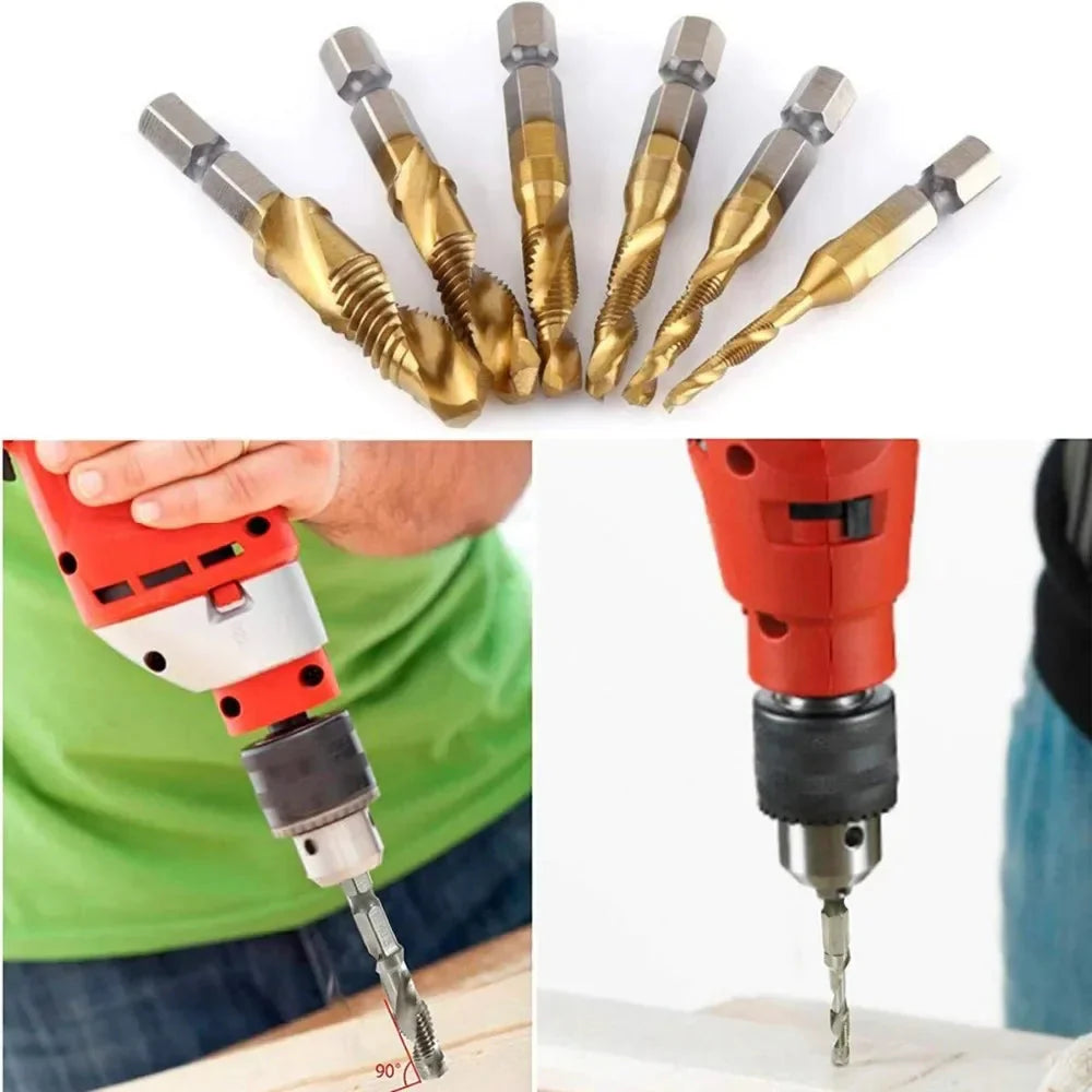 LiYu Shank Titanium Plated HSS Screw Thread Metric Tap Drill Bits Screw Machine Compound Tap M3 M4 M5 M6 M8 M10 Hand Tools