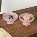 High-looking Fruit Plate, Small Exquisite Glacier Glass High-foot Plate, Candy Snack Plate, Fruit Plate