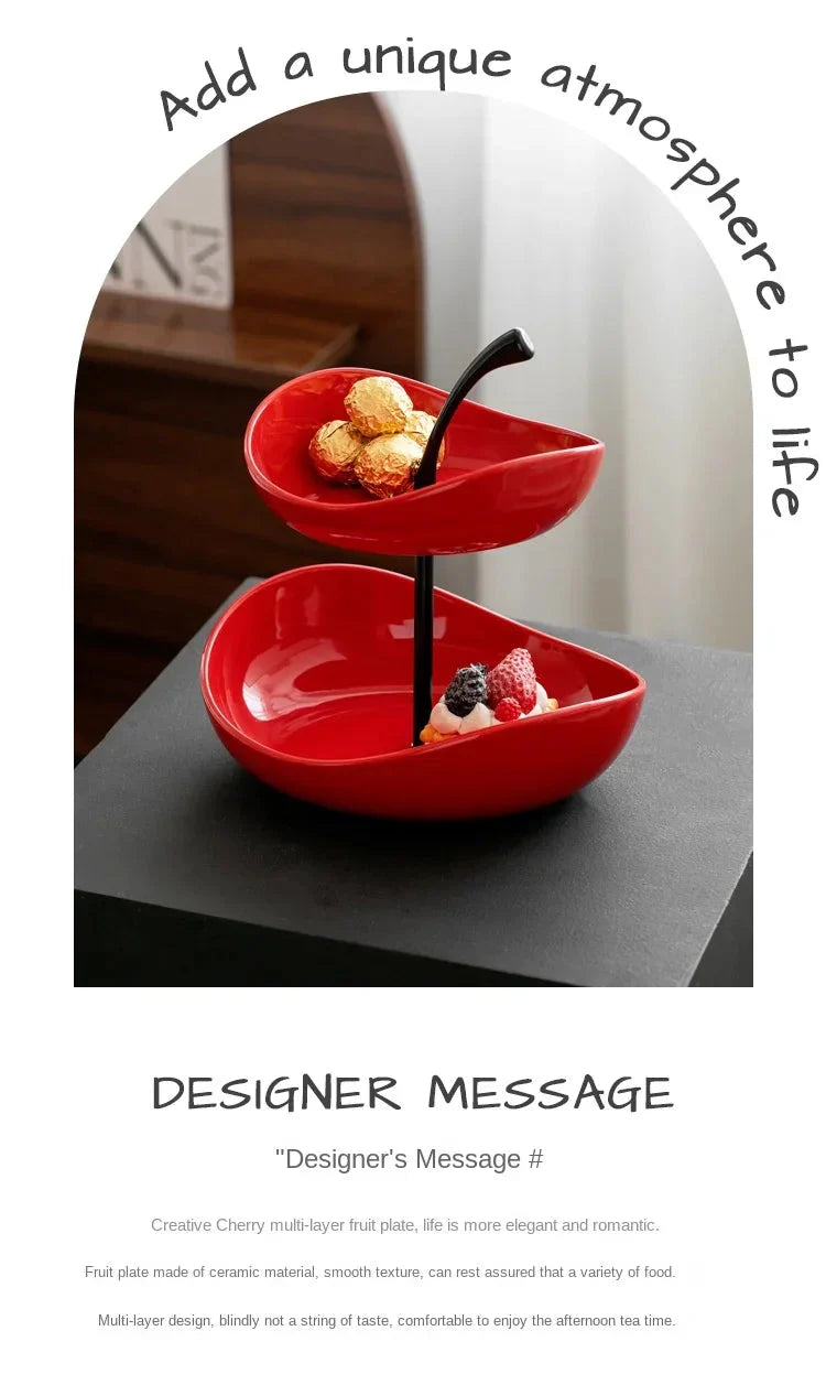 Fruit Plate Home Living Room Coffee Table Ornaments Candy Dish Placed Snack Tray Multi-layer High-grade Fruit Plate