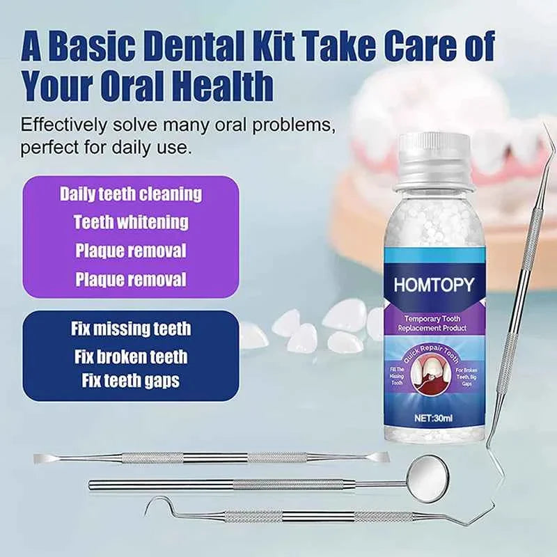Moldable Teeth Repair Kit Temporary Dental Replacement Kit Thermal Beads For Filling Fix The Missing And Broken Tooth Artificial