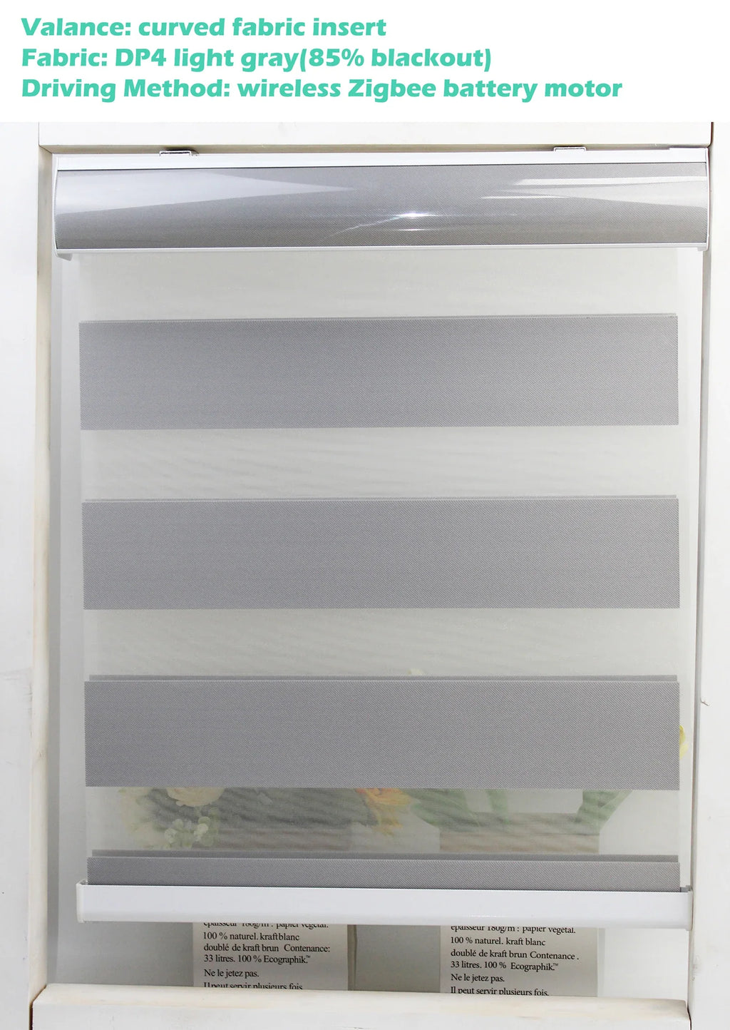Decopedia Custom Made Zebra Blinds for Windows Motorized Roller Blinds Blackout Day and Night Window Blinds for Sliding Door