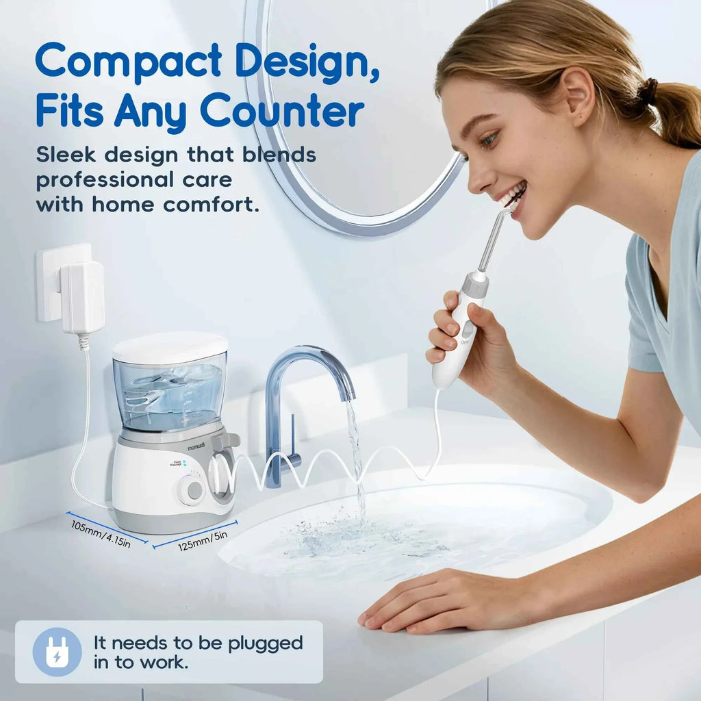 Home Water Flosser, 10 Adjustable Pressures,600 ml Large Capacity,6 Home Nozzles Professional Oral Irrigator for Teeth Clean