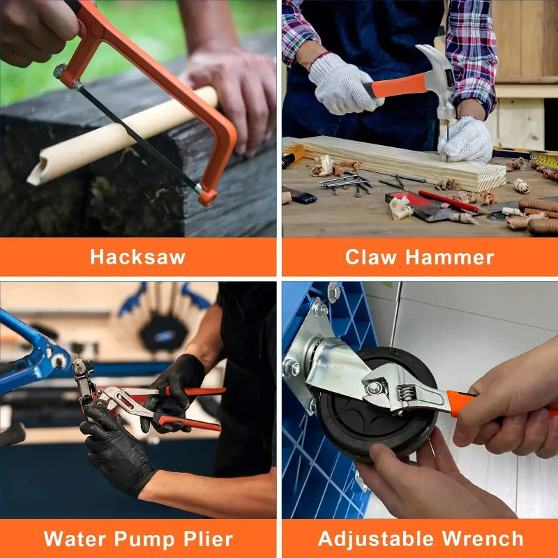 160/136/115/63 PC Lithium Drill Household Multifunctional Hardware Tool Manual Daily Electrician Woodworking Maintenance Toolbox