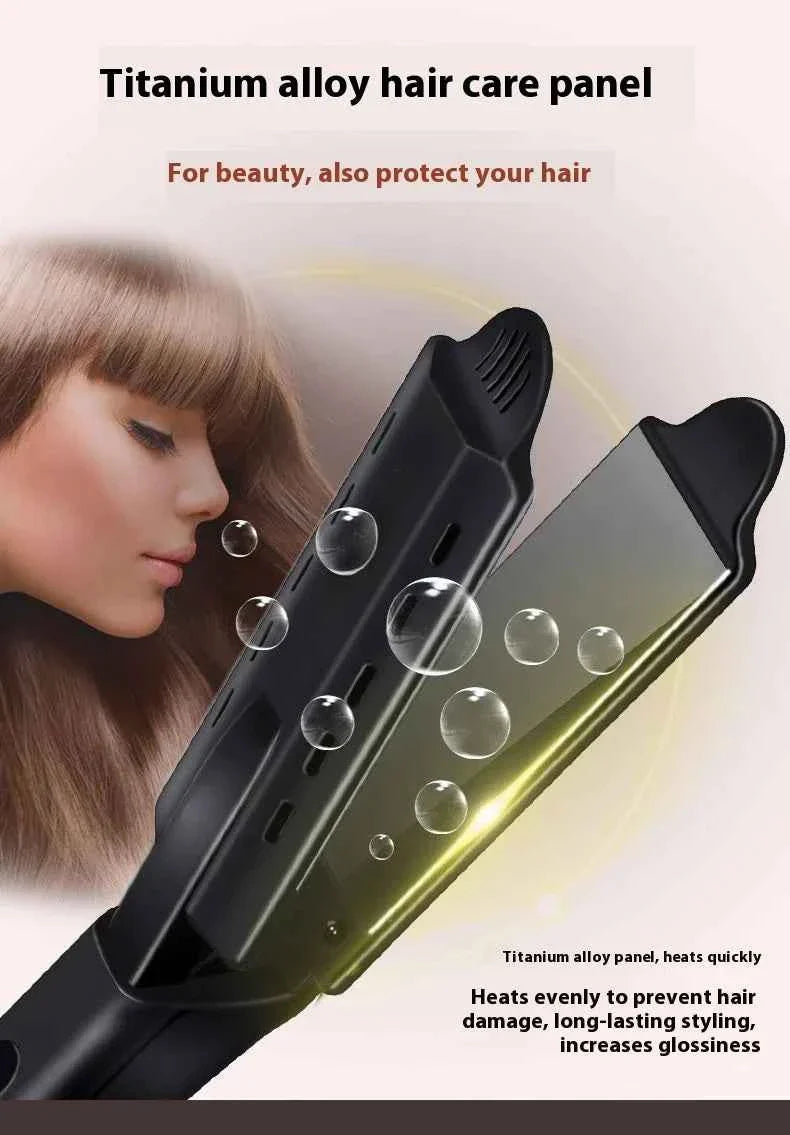 Dual Use Hair Straightener Curling Iron 4 Temperature Settings Portable Styling Tool for Straightening Curling Air Bangs