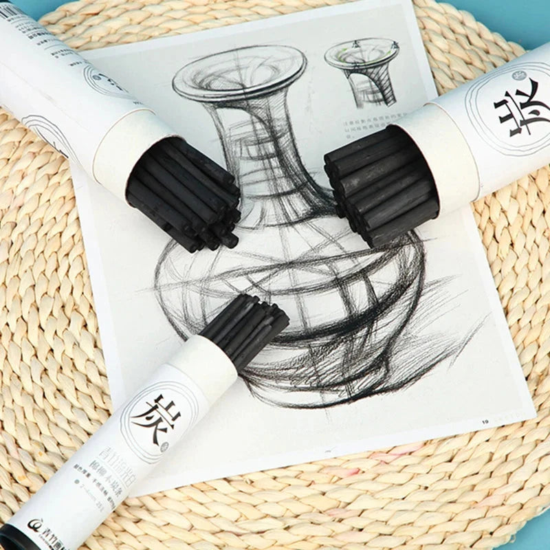 25Pcs Art Charcoal Sticks Charcoal Pencils Sketching Drawing Art Supplies For DIY Student Hobbyist Beginner Artist