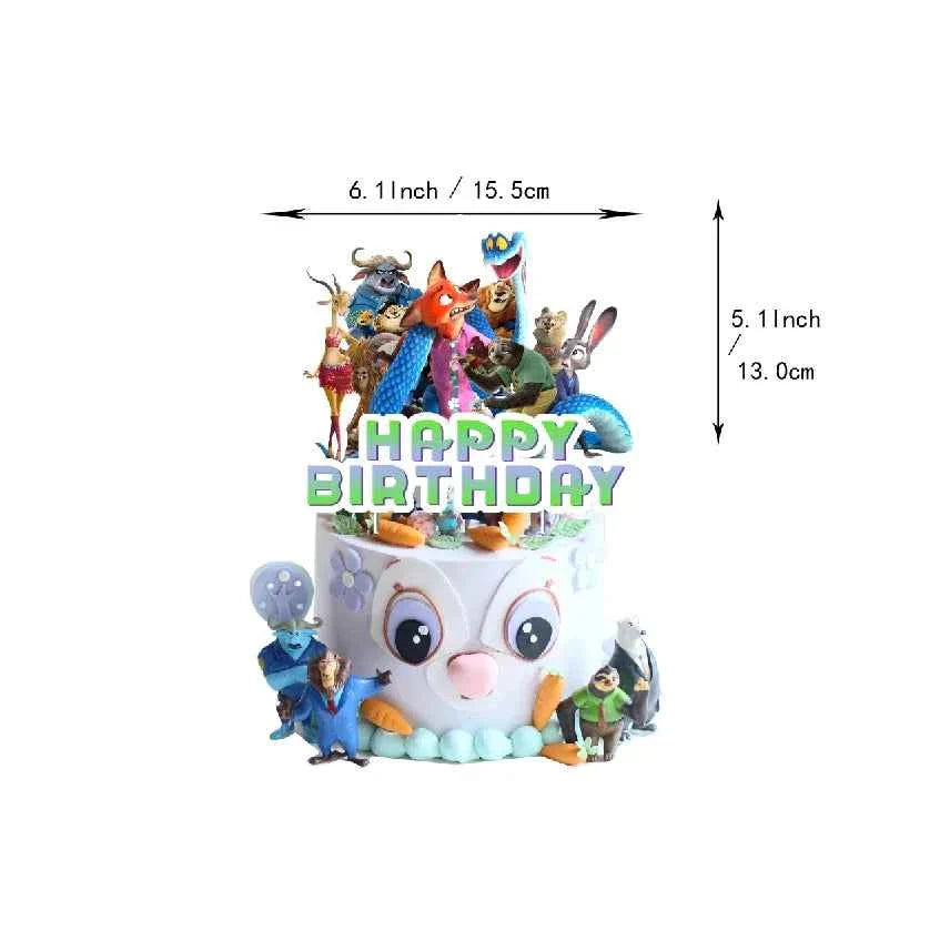 Zootopia Theme Party Supplies Nick Judy Birthday Decoration Balloon Set Tableware Kit Banner Plates Gifts Bags Keychains Sticker