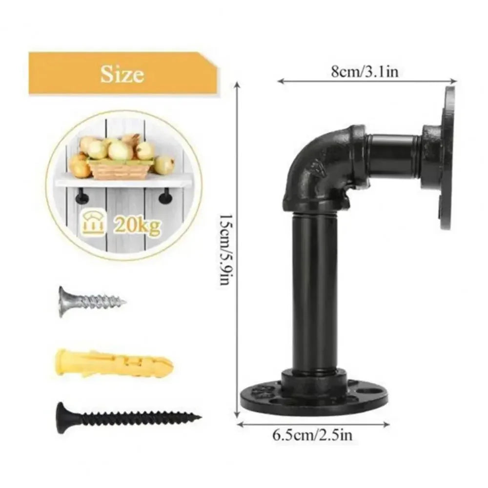 Replacement Heavy Duty Floating Shelf Brackets Black Coated Metal Cast Iron Shelves Brackets Wall Mount Wall Shelf Support