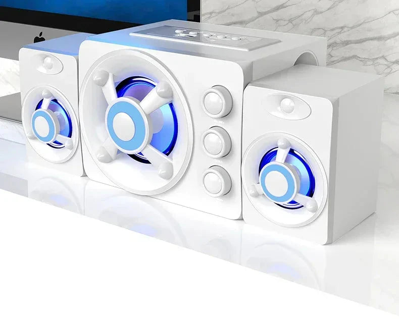 HIFI 3D Stereo Speakers Upgrade With LED Light AUX USB Wired Wireless Bluetooeh 5.0 Audio Home Theater Surround Sound Bar TV