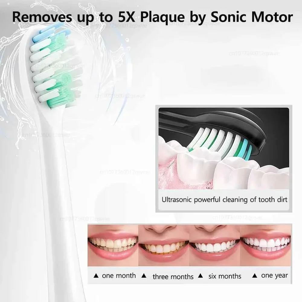 Sonic Electric Toothbrush for Adults Electronic Tooth Brush With Timer Rechargeable Electric Toothbrush with 8 Brush Heads