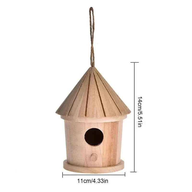 Wooden Bird House Feeder DIY Bird Nest Outdoor Hanging Birds Houses Home Decoration Gardening Decoration