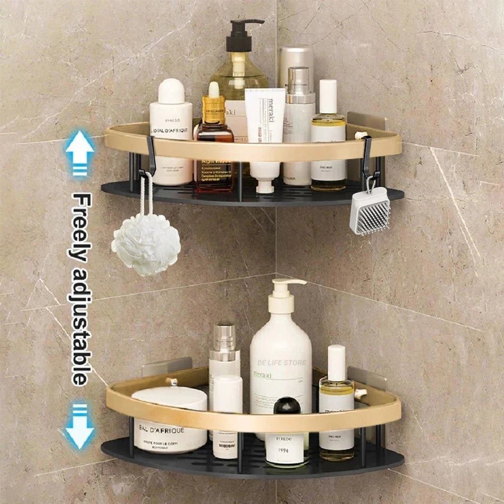 Bathroom Shelves Wall Mounted Non perforated Bathroom Shelf Shower  Storage Shelf  Kitchen Organizer  Bathroom Corner Shelf