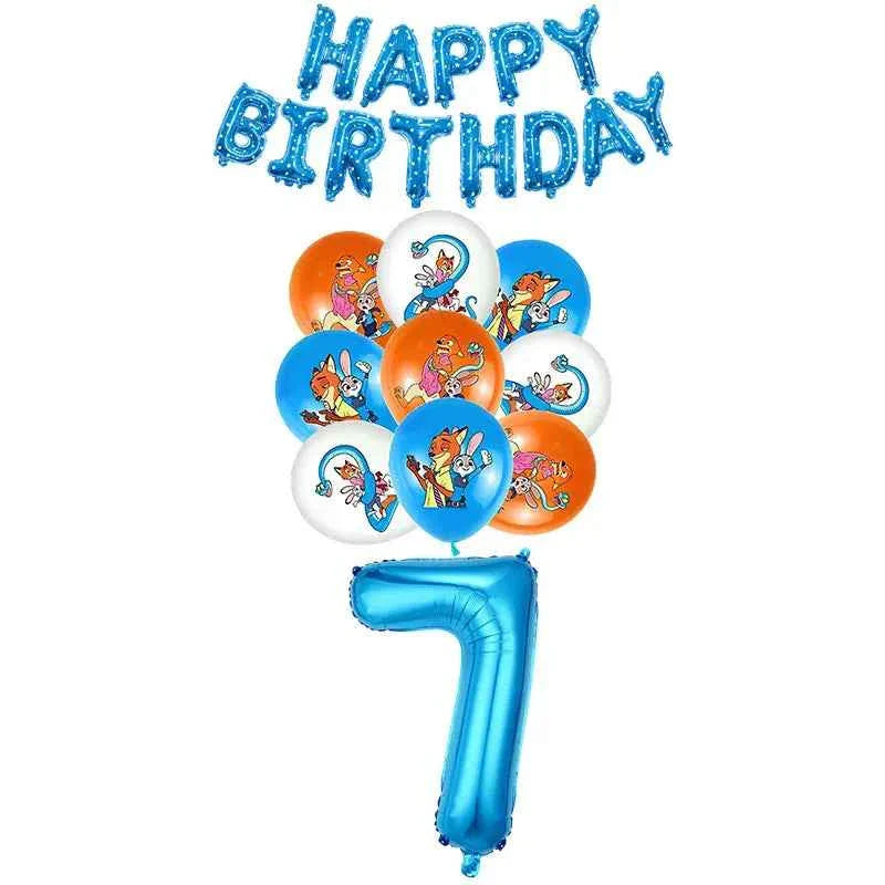 Zootopia Theme Party Supplies Nick Judy Birthday Decoration Balloon Set Tableware Kit Banner Plates Gifts Bags Keychains Sticker