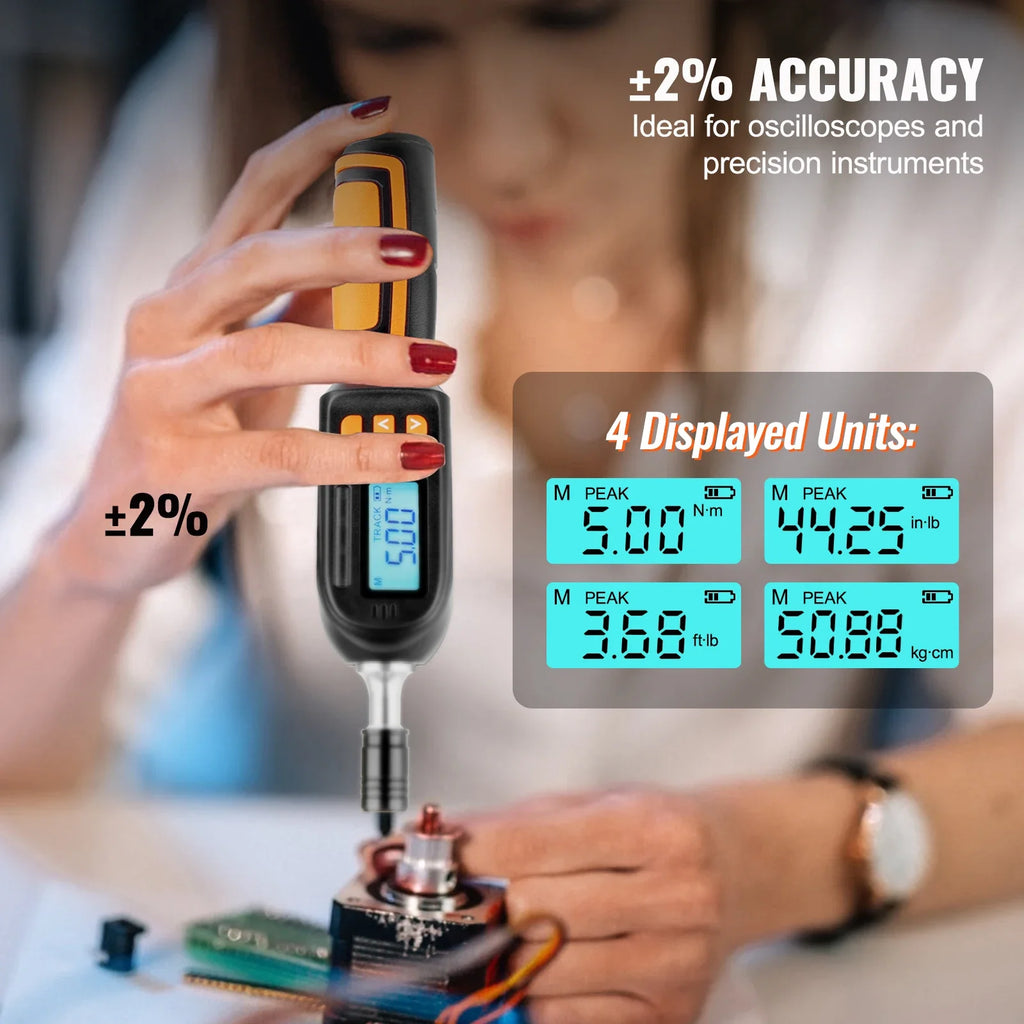 SucceBuy 1/4" Digital Torque Screwdriver Drive Screwdriver Torque Wrench with Bits& Case Electrician Torque Screwdriver with LCD