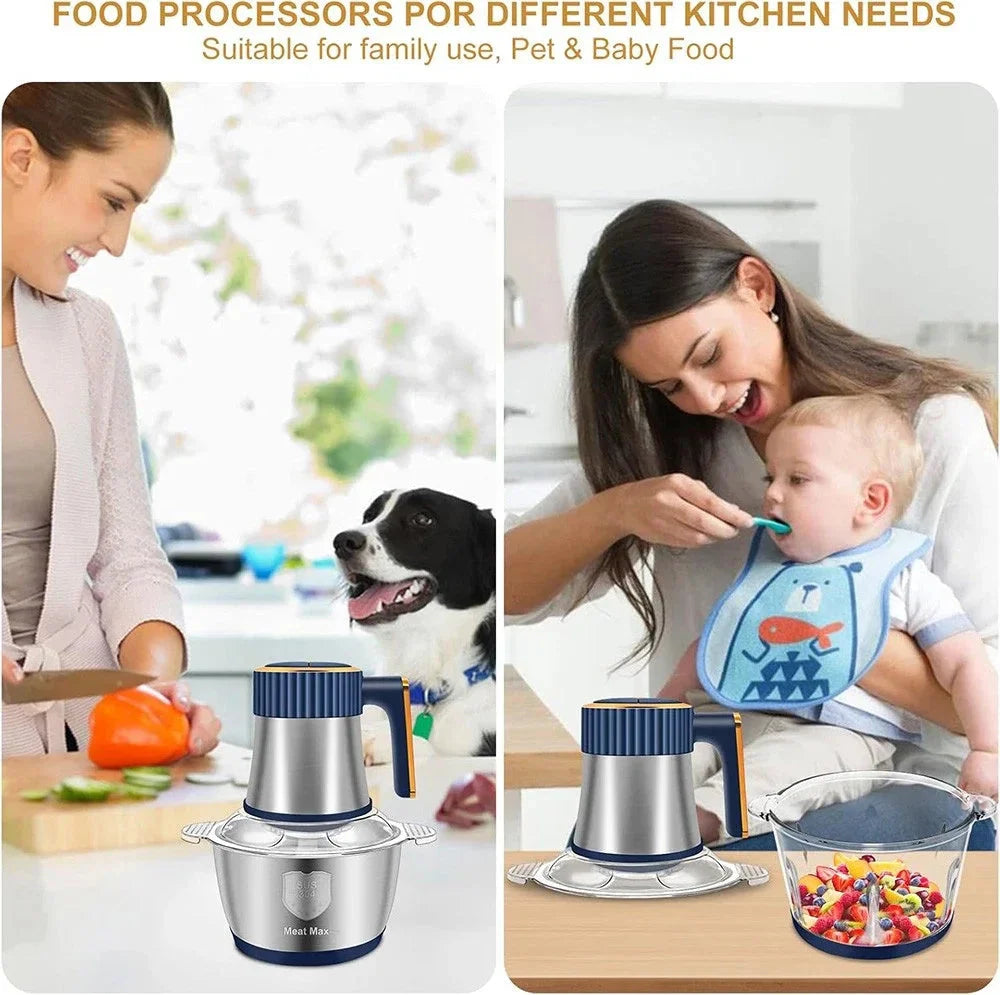 5L Electric Meat Grinders Multifunctional Vegetable Slicer Chopper 304Stainless Steel Food Processor Mixer Machine Kitchen Tool