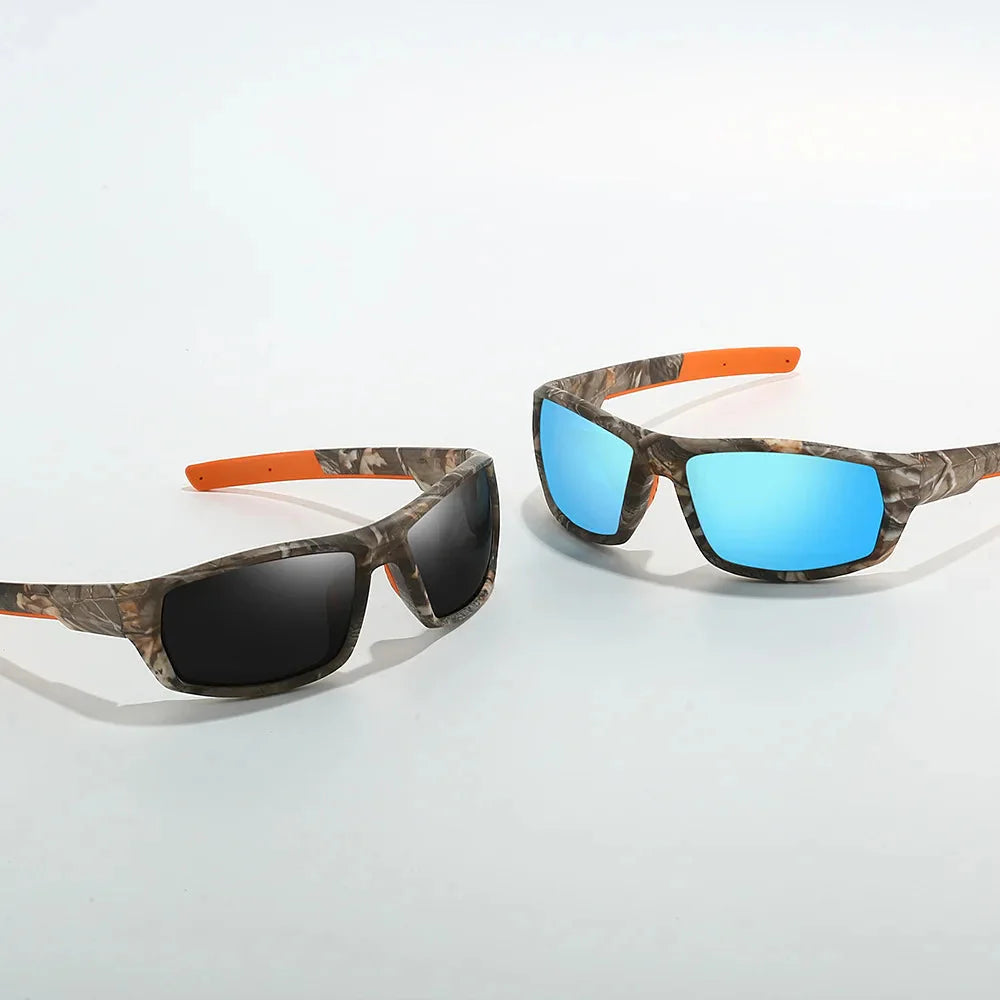 New Sunglasses for Men Sport Polarized Square Frame Camouflage Sun Glasses Driving Fishing Cycling Skiing Sun Eyewear UV400